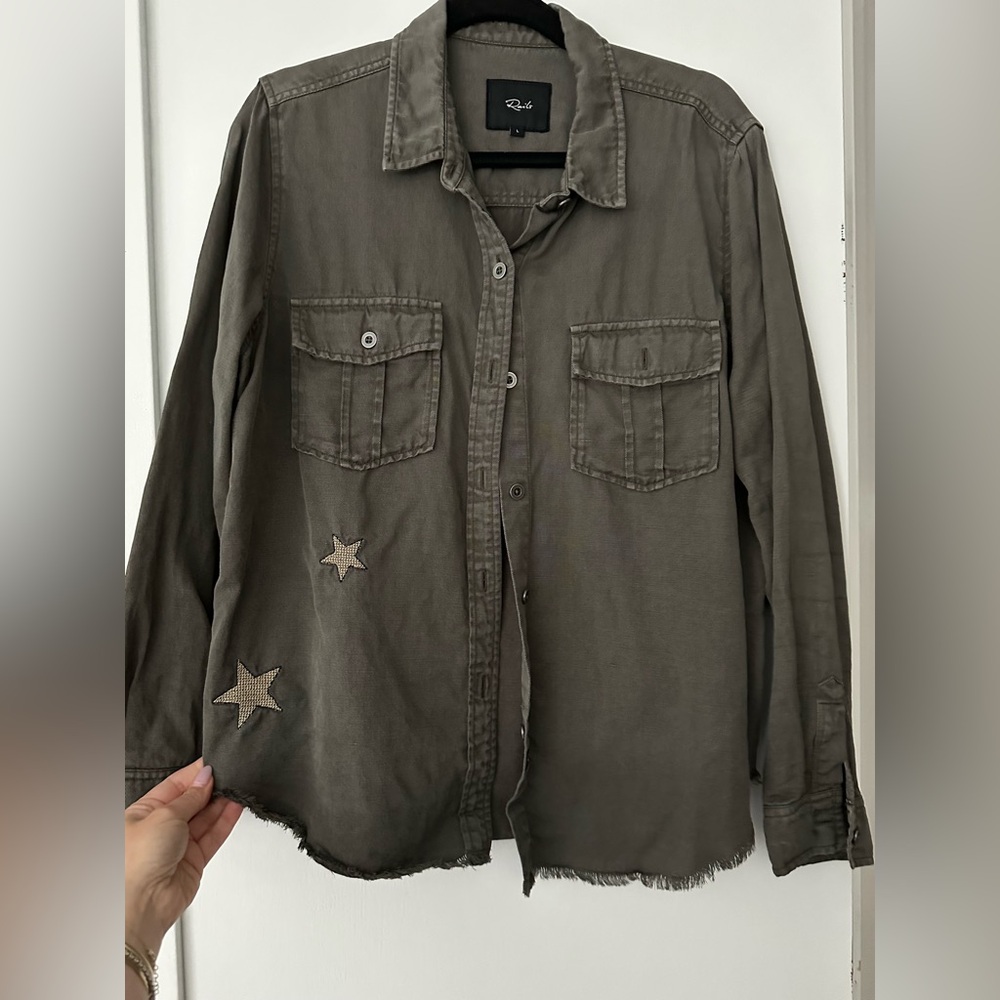 Rails washed olive green Lightweight Shirt Jacket